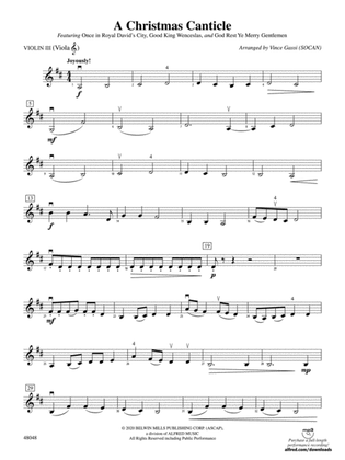 A Christmas Canticle: 3rd Violin (Viola [TC])