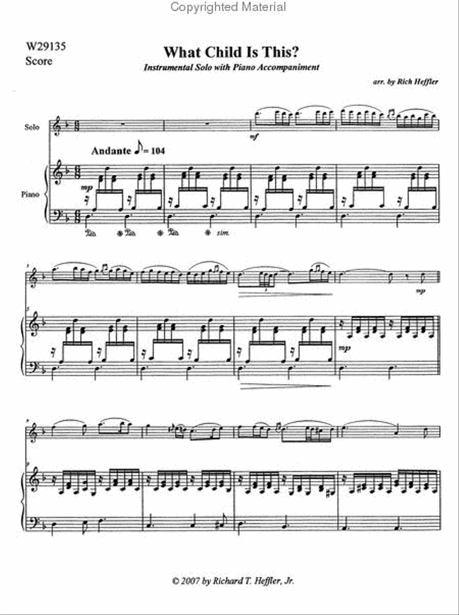 What Child Is This? Alto Saxophone scores gallery preview page 3