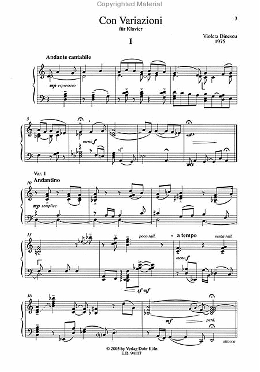 Con Variazioni für Klavier (1975) Piano Solo scores gallery preview page 2