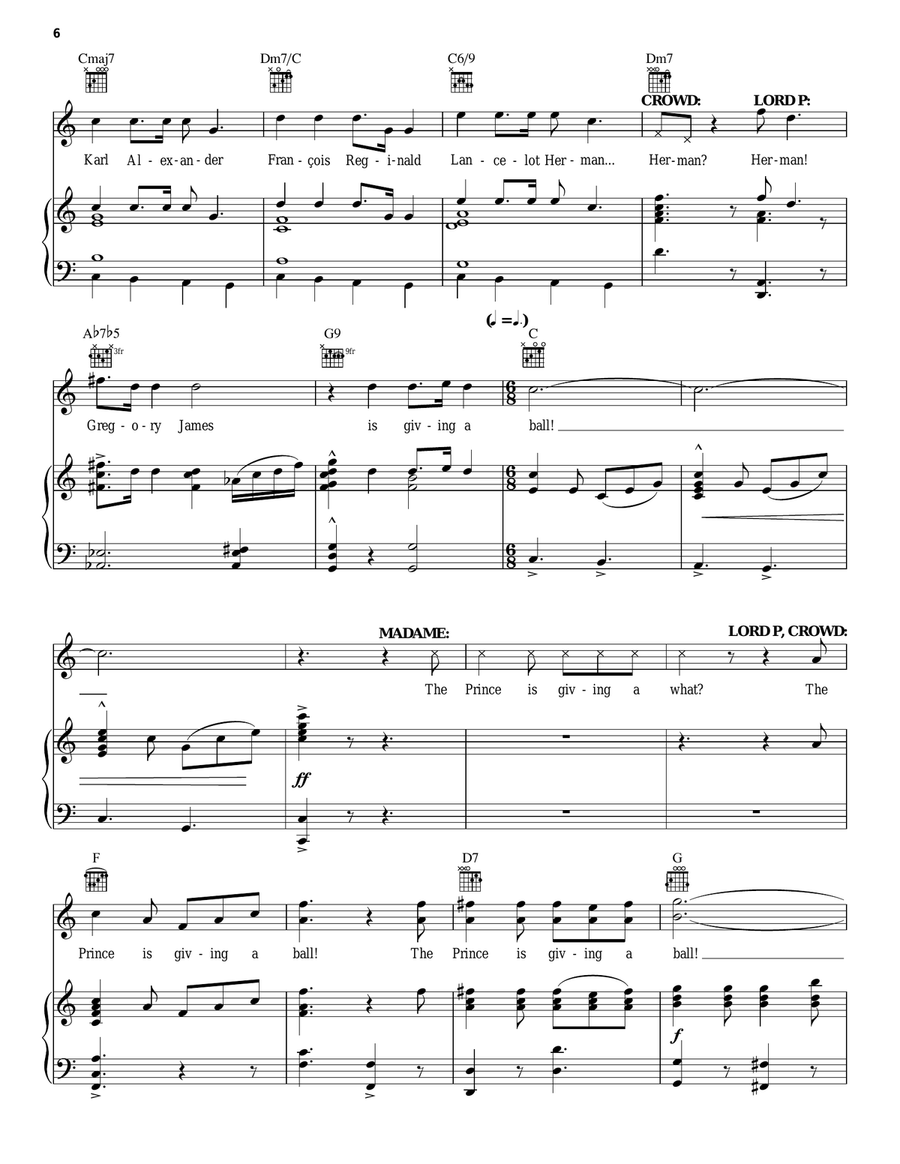The Prince Is Giving A Ball (from Cinderella) Piano, Vocal, Guitar scores gallery preview page 6