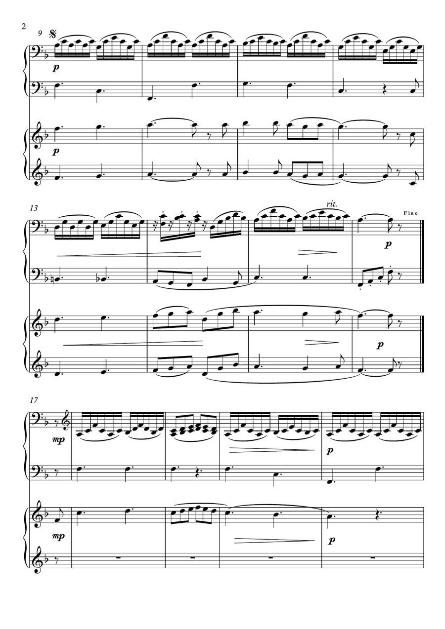 Plaisir d'amour love song easy piano duet 4 hands Plaisir d'amour love song easy piano duet 4 hands Easy Piano scores gallery preview page 3