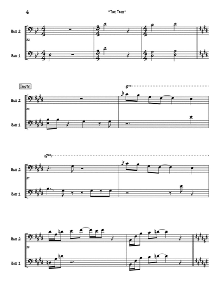 Time Table Bass Guitar scores gallery preview page 4
