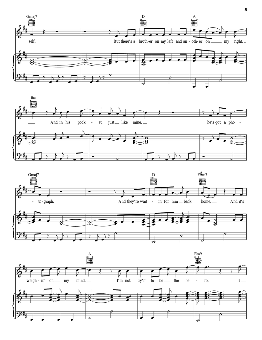 For You Piano, Vocal, Guitar scores gallery preview page 5
