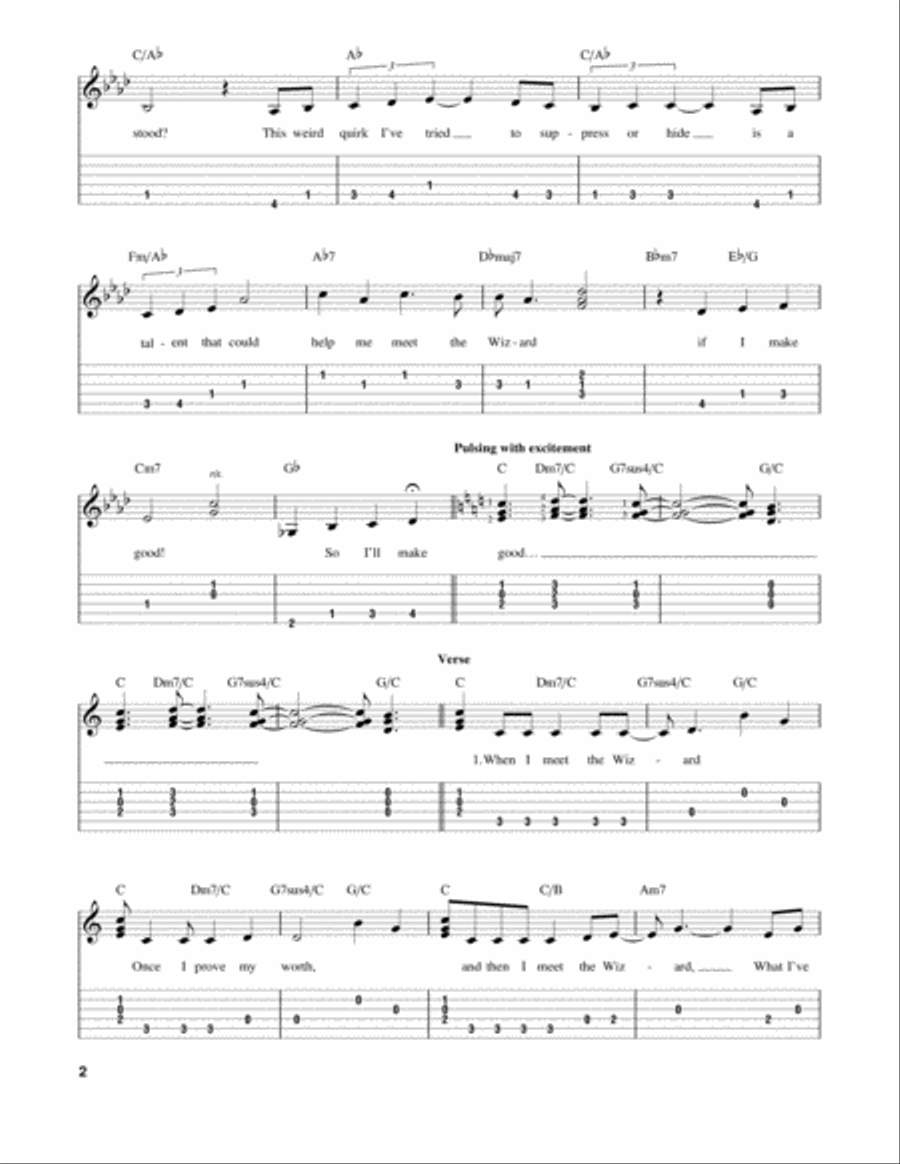 The Wizard And I (from Wicked) Guitar Tablature scores gallery preview page 2