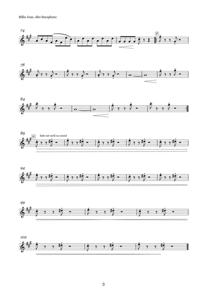 Billie Jean - Sax Quartet Parts