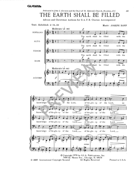 The Earth Shall Be Filled - SATB edition