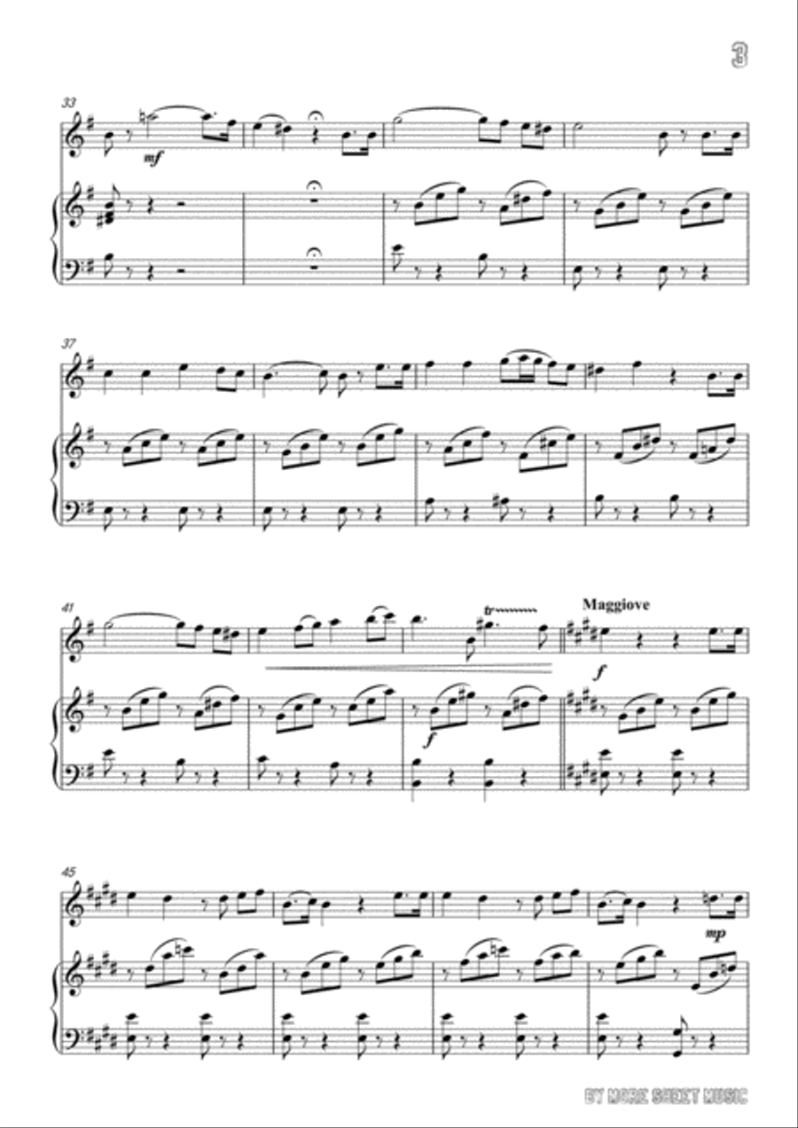 Bellini-Per pietà,bell' idol mio,for Violin and Piano Voice scores gallery preview page 5