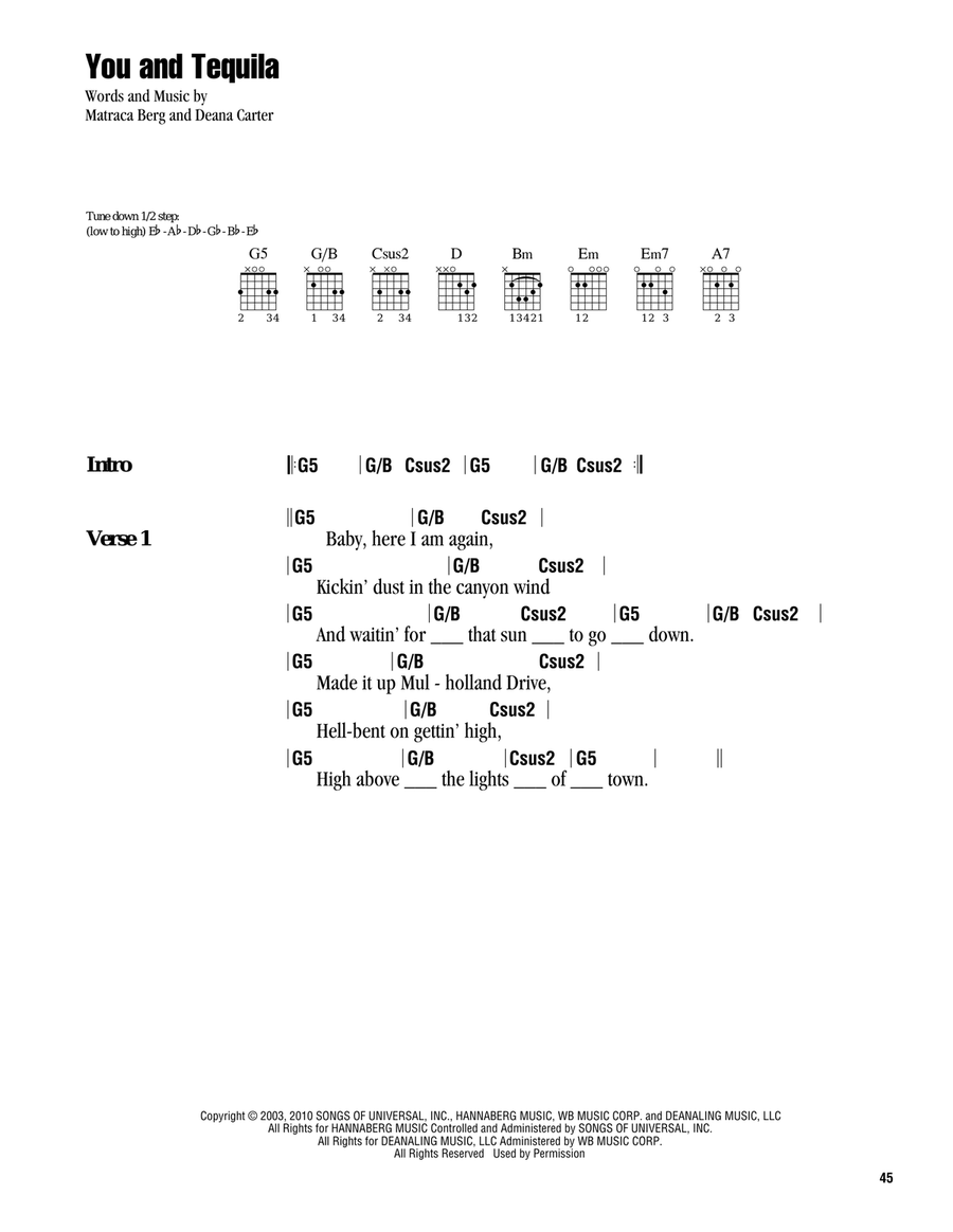 You And Tequila Acoustic Guitar scores gallery preview page 1