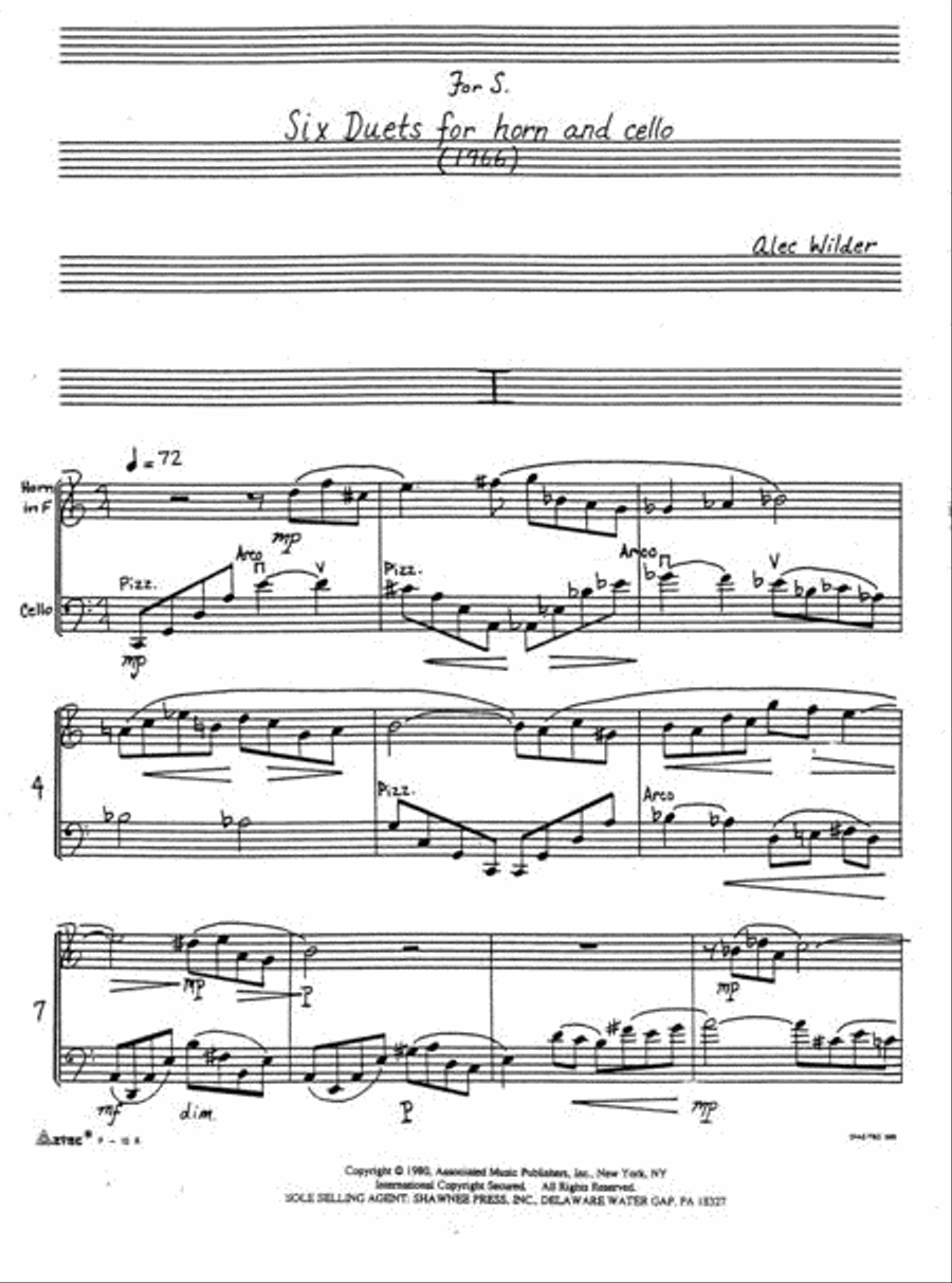 6 Duets for Horn and Cello Horn scores gallery preview page 2