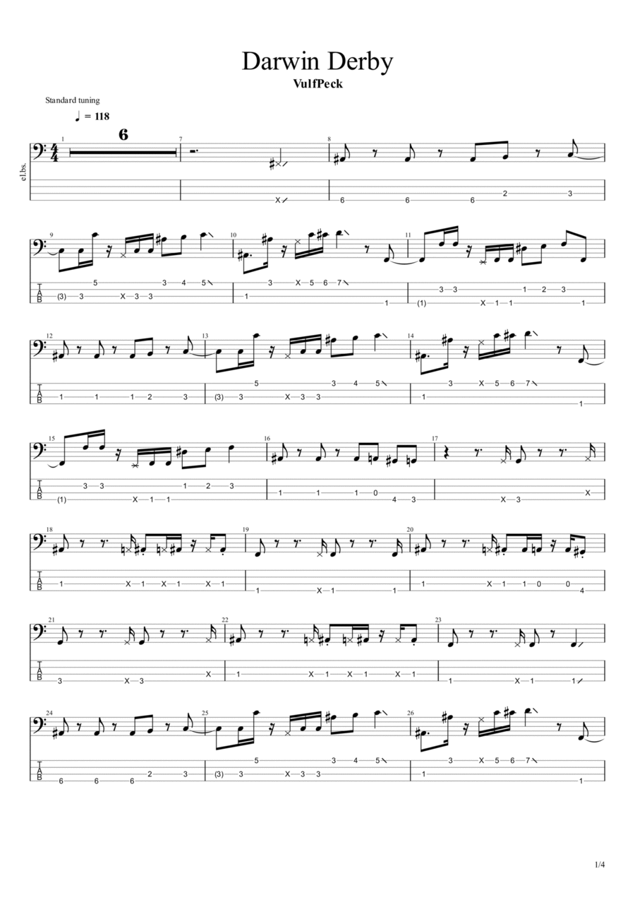 Darwin Derby Bass Guitar scores gallery preview page 1
