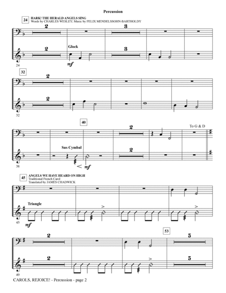 Carols, Rejoice! (Medley) - Percussion