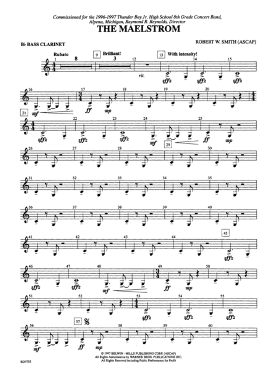 The Maelstrom: B-flat Bass Clarinet Concert Band scores gallery preview page 1