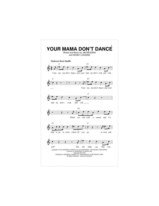 Book cover for Your Mama Don't Dance
