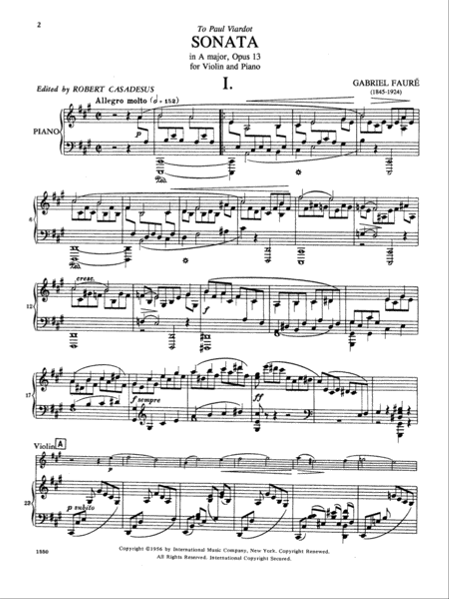 Sonata In A Major, Opus 13