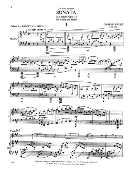 Sonata In A Major, Opus 13