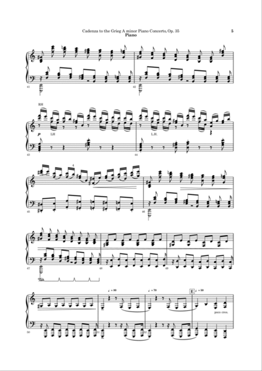 New Cadenza to the Grieg Piano Concerto in A minor Piano Solo scores gallery preview page 6