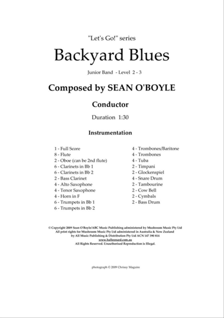 Backyard Blues - Score Concert Band scores gallery preview page 1