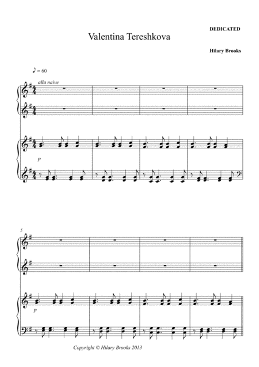 VALENTINA TERESHKOVA 2 Pianos, 4-Hands scores gallery preview page 4