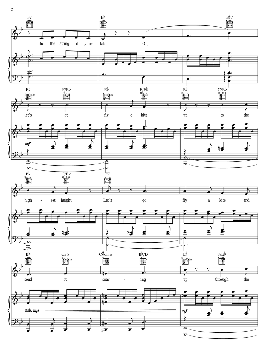 Let's Go Fly A Kite (from Mary Poppins: The Musical) Guitar scores gallery preview page 2