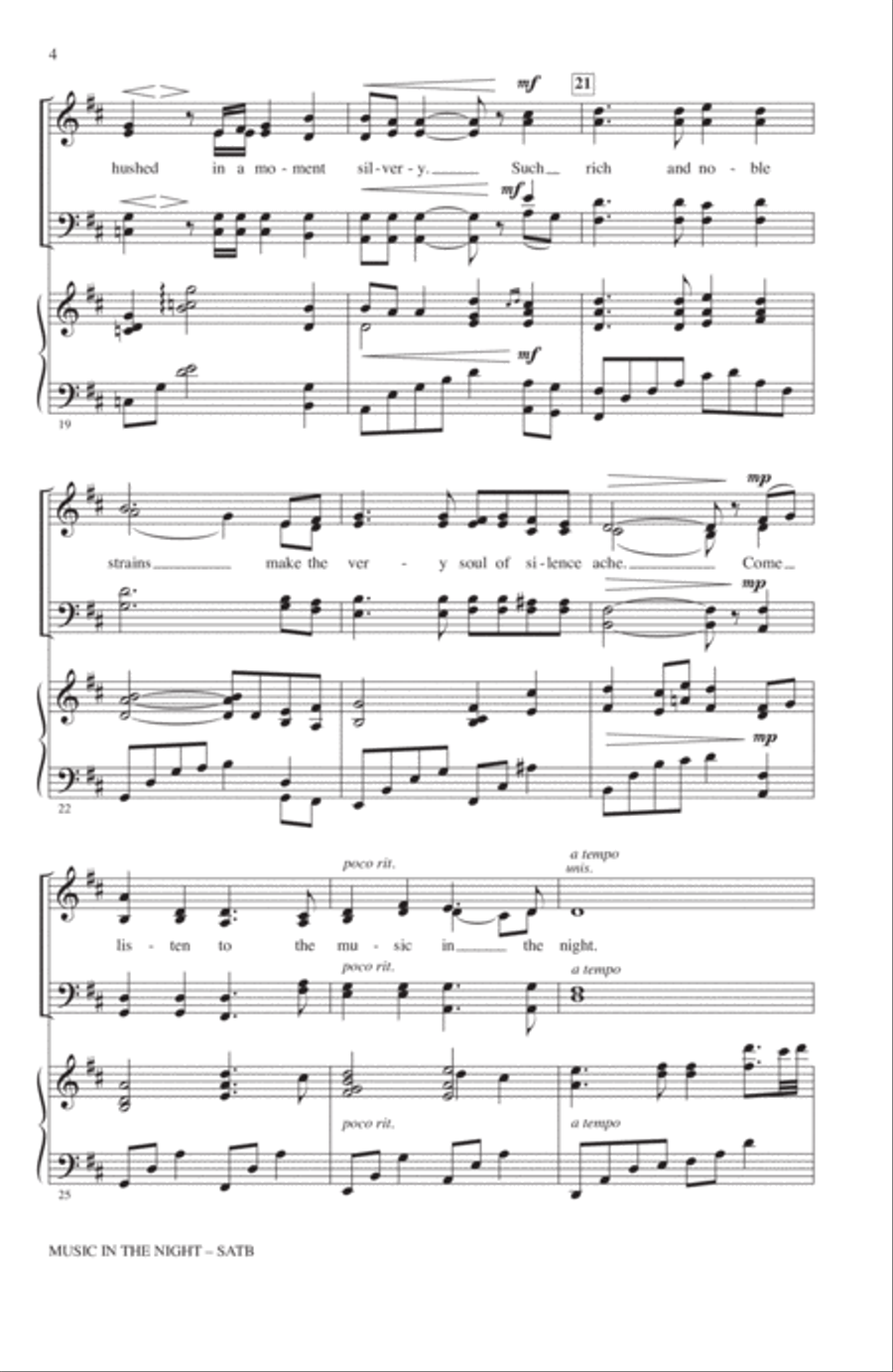 Music In The Night Music In The Night 4-Part scores gallery preview page 3