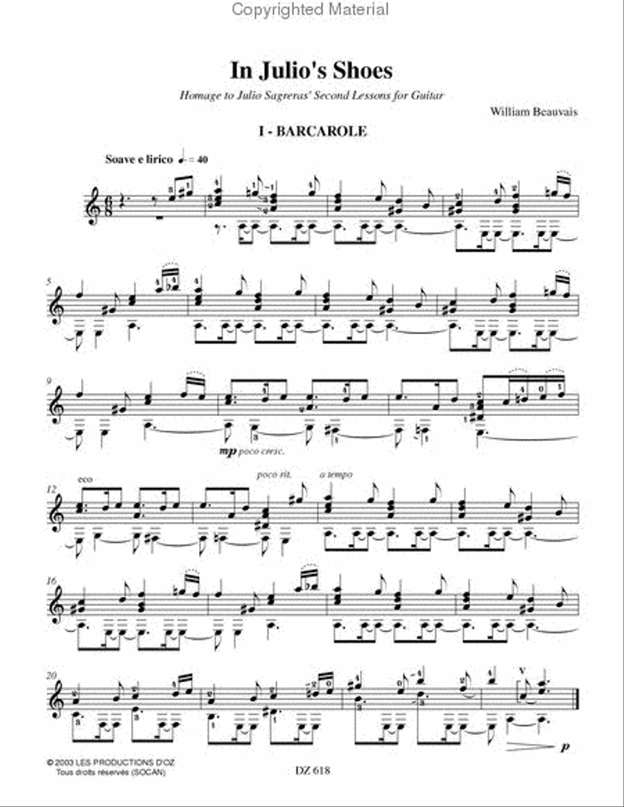 In Julio's Shoes Classical Guitar scores gallery preview page 2