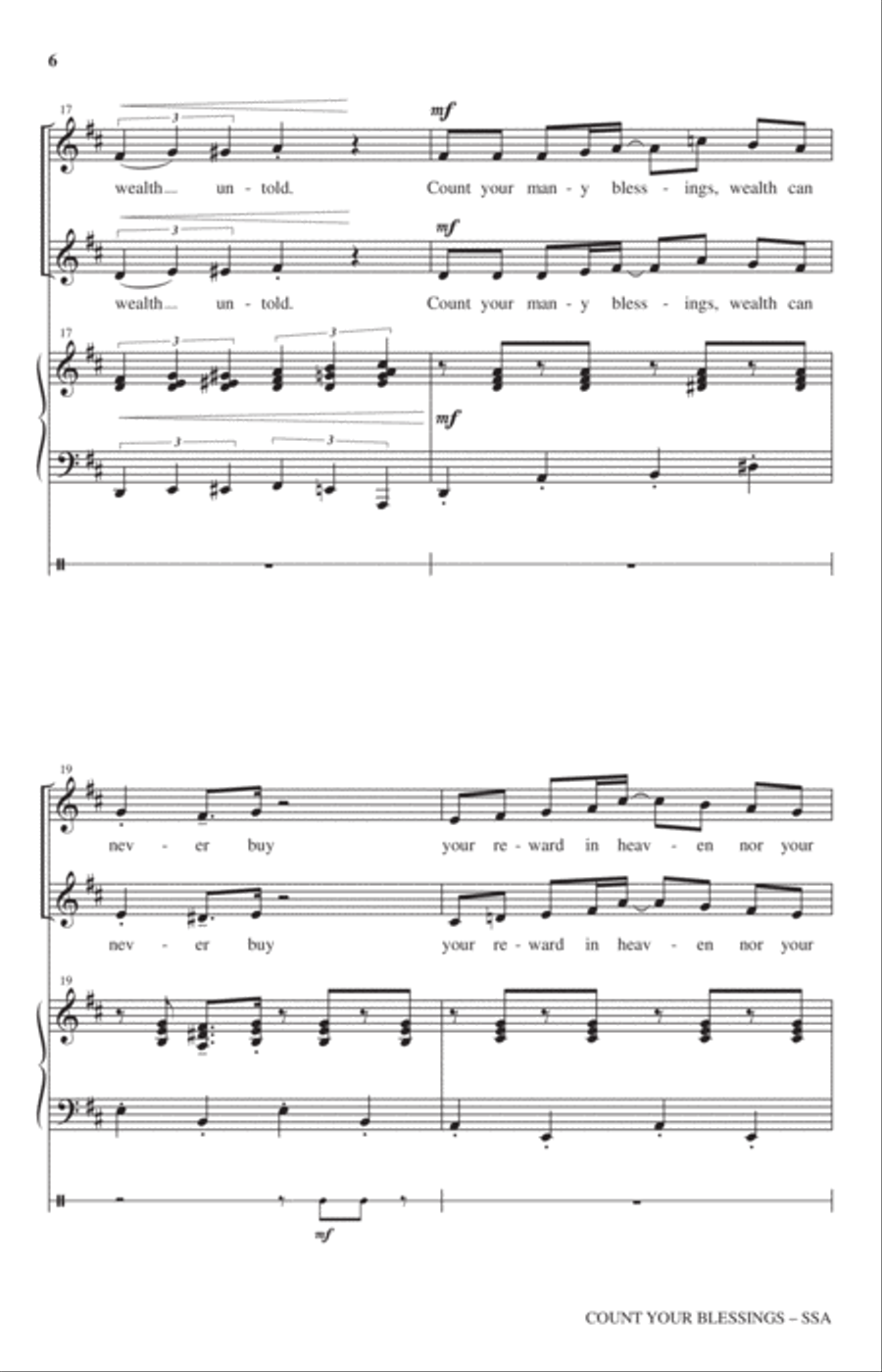 Count Your Blessings SSA scores gallery preview page 5
