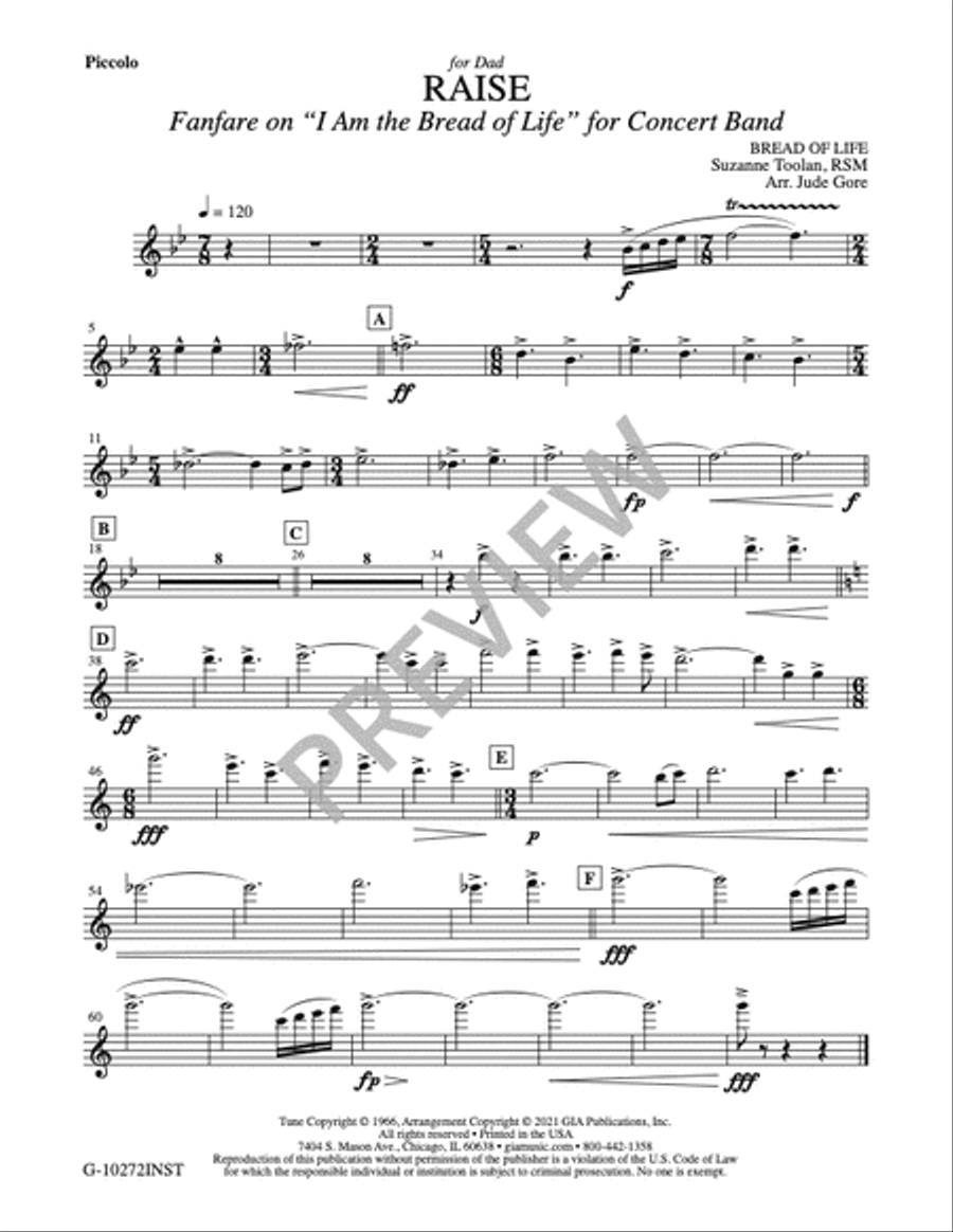 Raise - Full Score and Parts Set of Parts scores gallery preview page 15