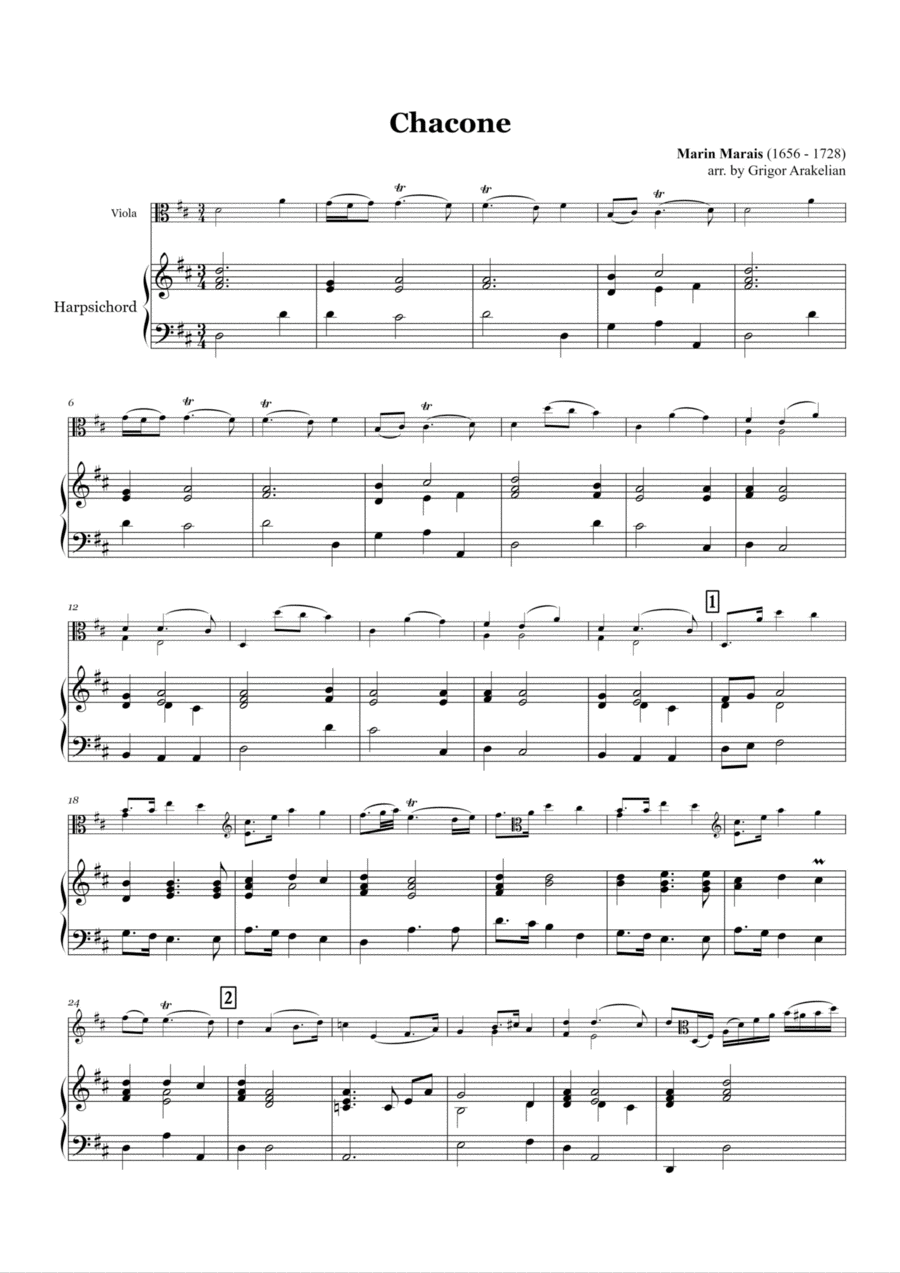 Marin Marais. Chacone