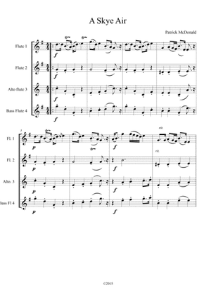 A Skye Air for Flute Quartet (2 flutes, alto flute, bass flute) - SCORE