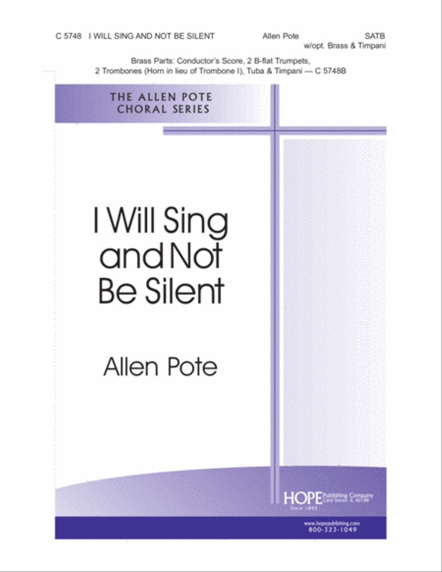 I Will Sing and Not Be Silent Choir scores gallery preview page 1