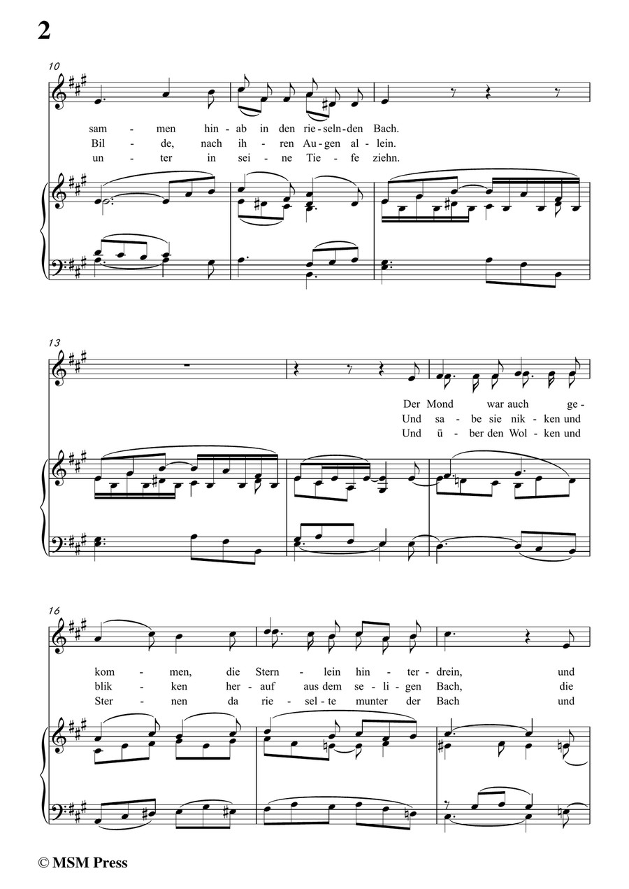 Schubert-Tränenregen,from 'Die Schöne Müllerin',Op.25 No.10,in A Major,for Voice&Piano Piano, Vocal scores gallery preview page 4