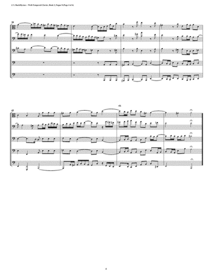 Fugue 08 from Well-Tempered Clavier, Book 2 (Trombone Quintet) image number null