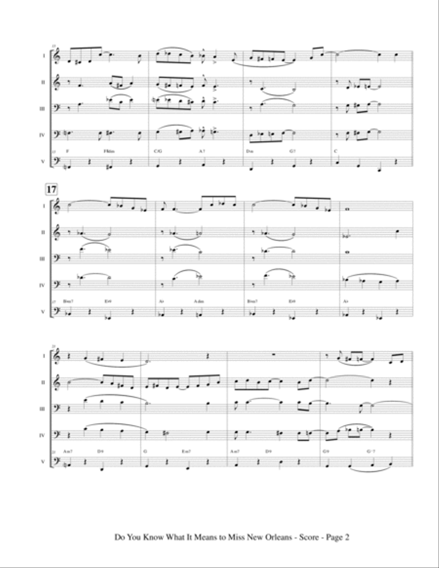 Do You Know What It Means To Miss New Orleans Saxophone Quintet scores gallery preview page 4
