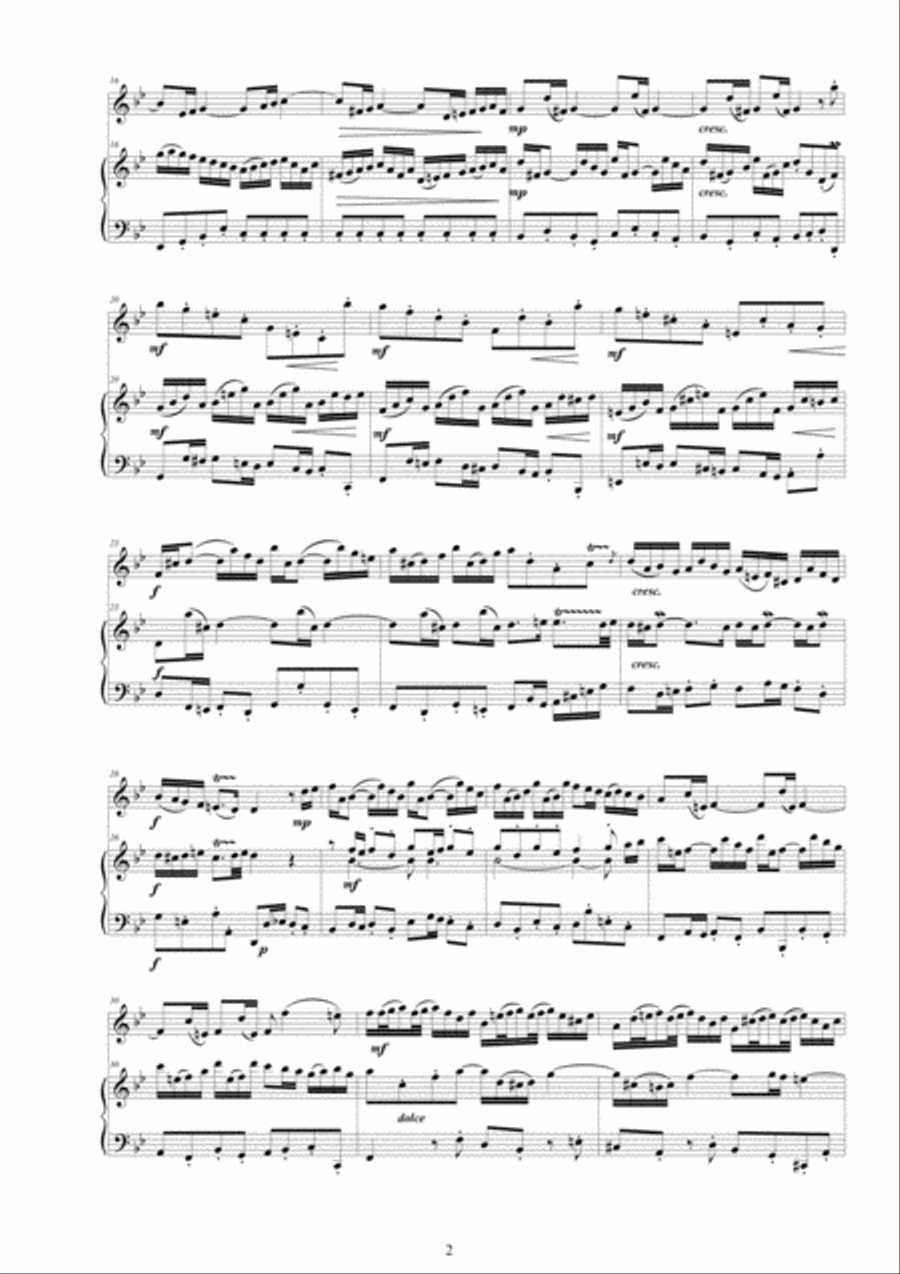 Bach - Flute Sonata No.3 in G minor BWV 1029 for Flute and Harpsichord (or Piano) Flute Solo scores gallery preview page 2
