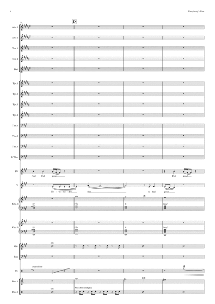Everybody's Free (to Feel Good) Everybody's Free (to Feel Good) Jazz Ensemble scores gallery preview page 4