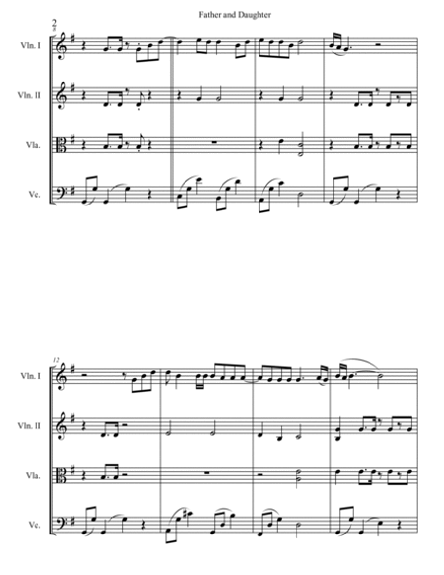 Father And Daughter String Quartet scores gallery preview page 2