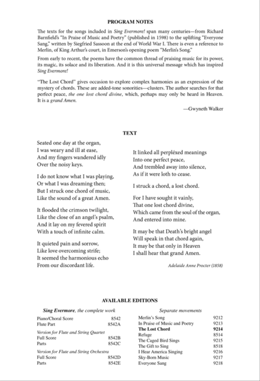 The Lost Chord 4-Part scores gallery preview page 2