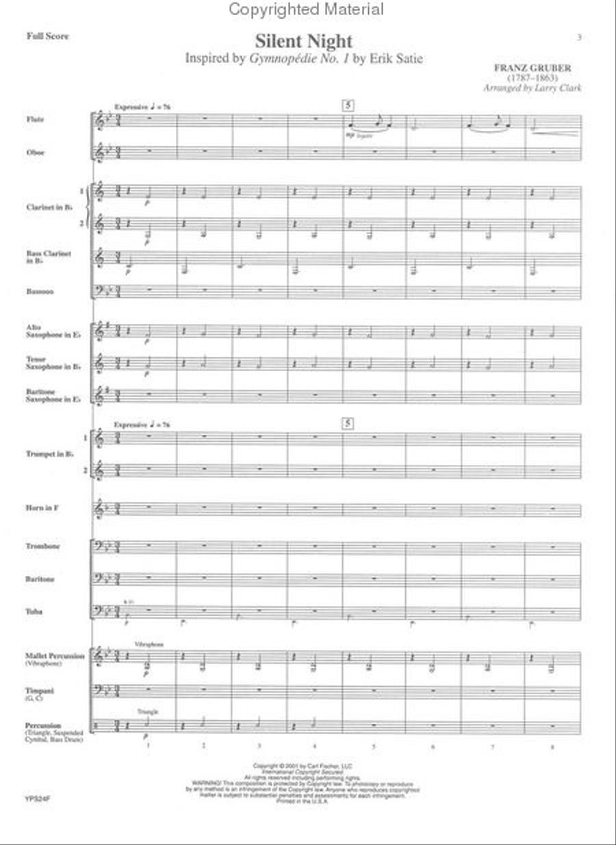 Silent Night Silent Night Concert Band scores gallery preview page 2