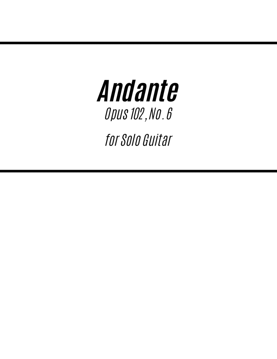 Andante from Songs Without Words, Op. 102, No. 6 (for Solo Guitar) image number null