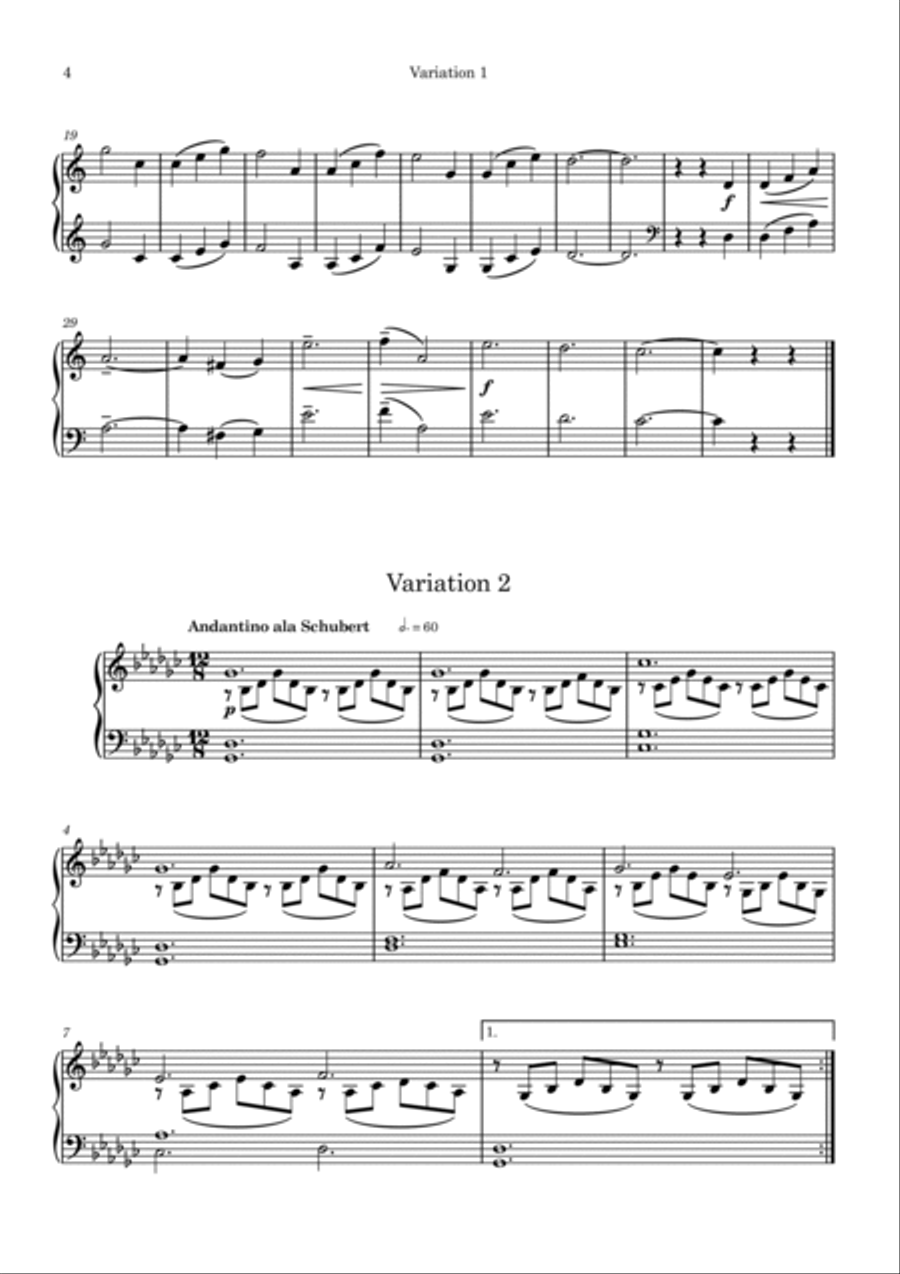 Variations on a Nursery Rhyme Small Ensemble scores gallery preview page 3
