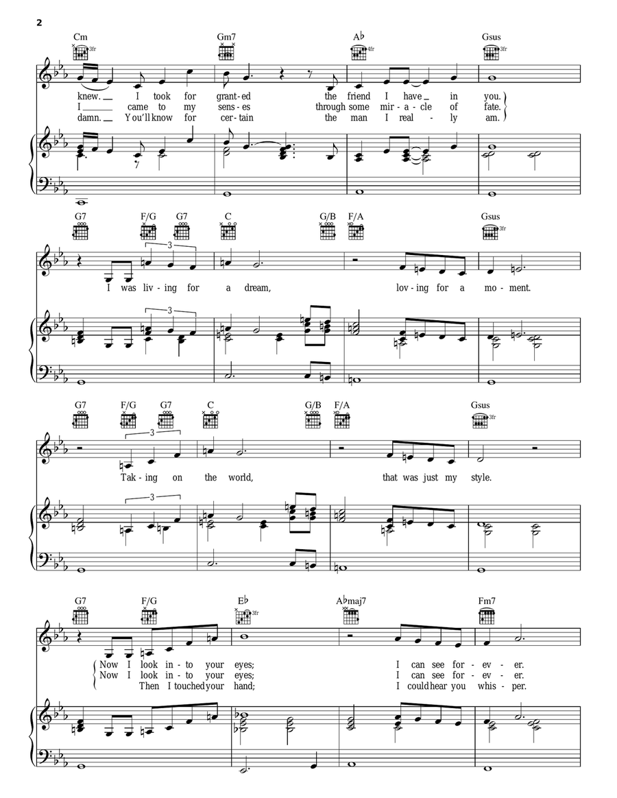 The Search Is Over Piano, Vocal, Guitar scores gallery preview page 2