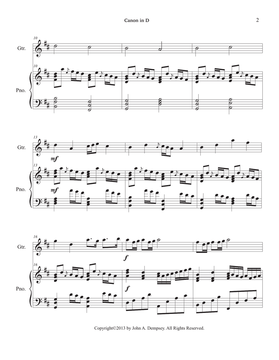 Canon in D (Guitar and Piano) Acoustic Guitar scores gallery preview page 6