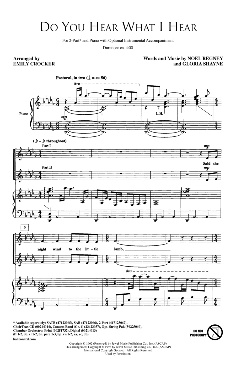 Do You Hear What I Hear 2-Part scores gallery preview page 1