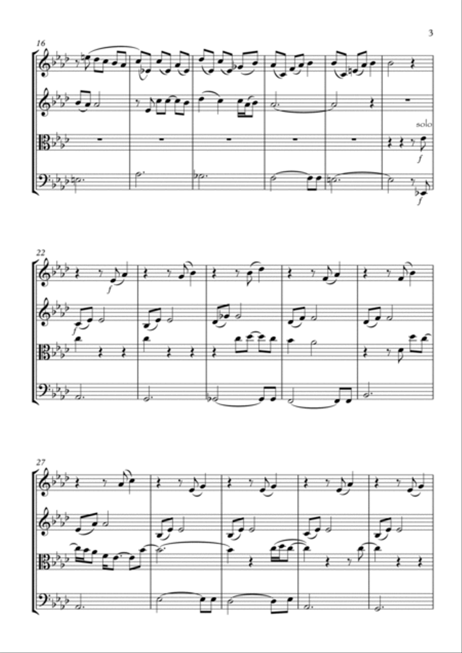 Three Times A Lady Three Times A Lady String Quartet scores gallery preview page 3