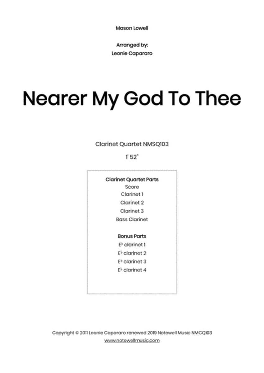Nearer My God To Thee (Clarinet quartet) image number null