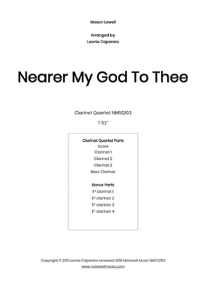 Book cover for Nearer My God To Thee (Clarinet quartet)