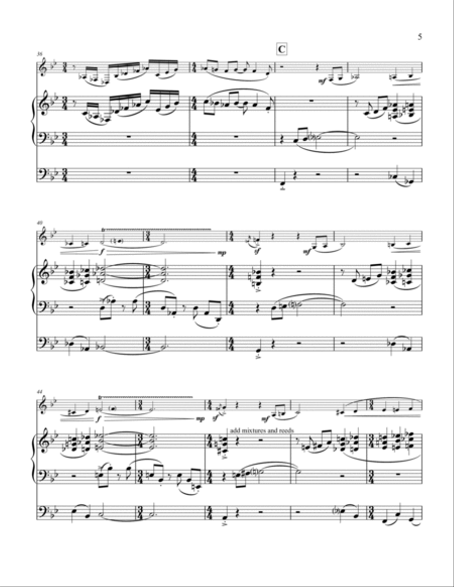 Three Psalms for Tenor Saxophone and Organ Woodwind Duet scores gallery preview page 5