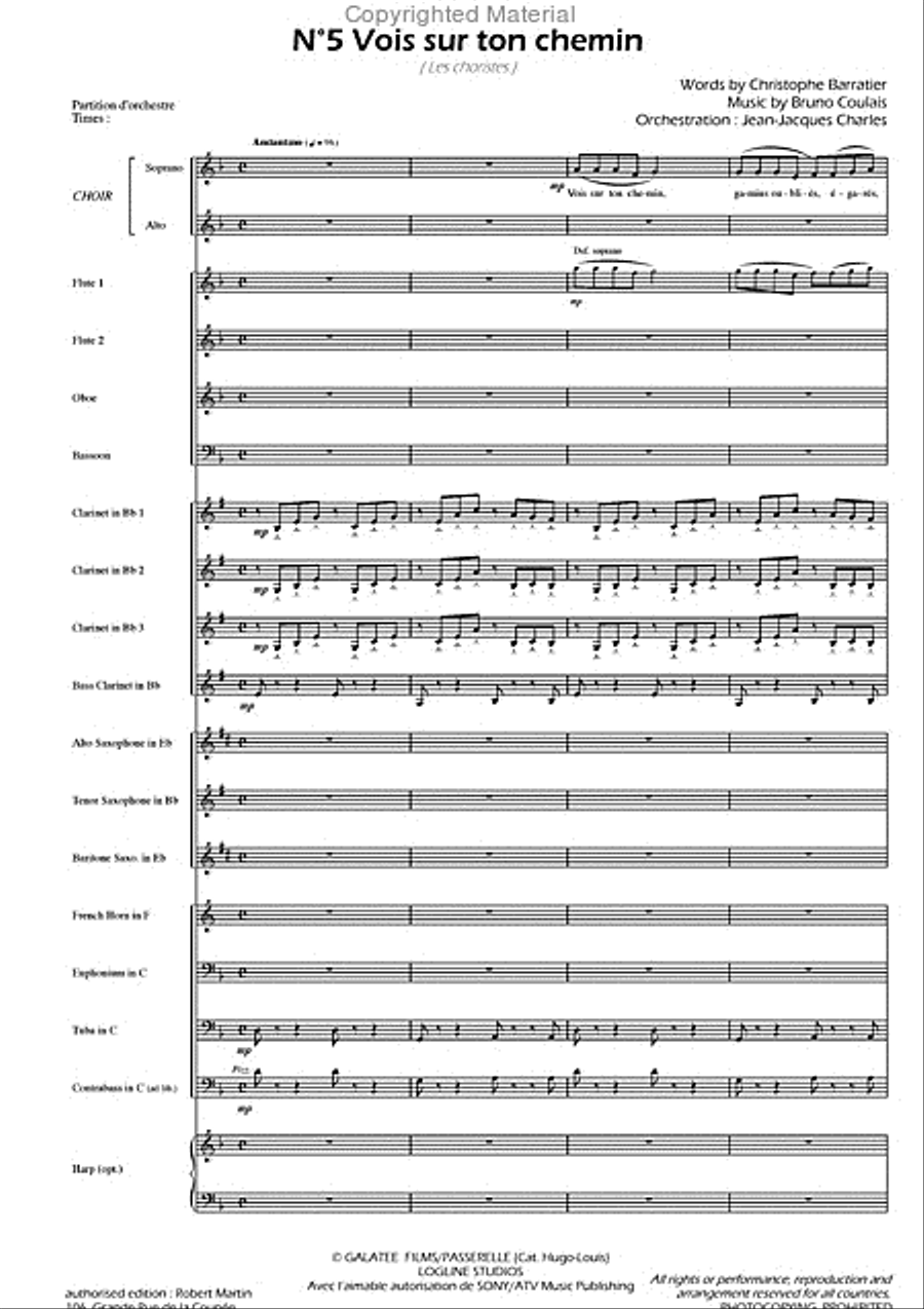 Vois Sur Ton Chemin Concert Band scores gallery preview page 2