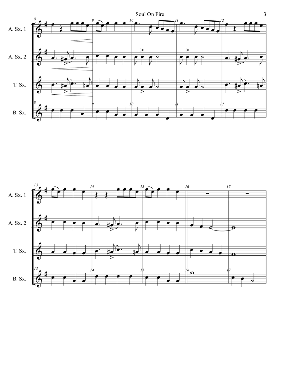 Soul On Fire Soul On Fire Woodwind Quartet scores gallery preview page 3
