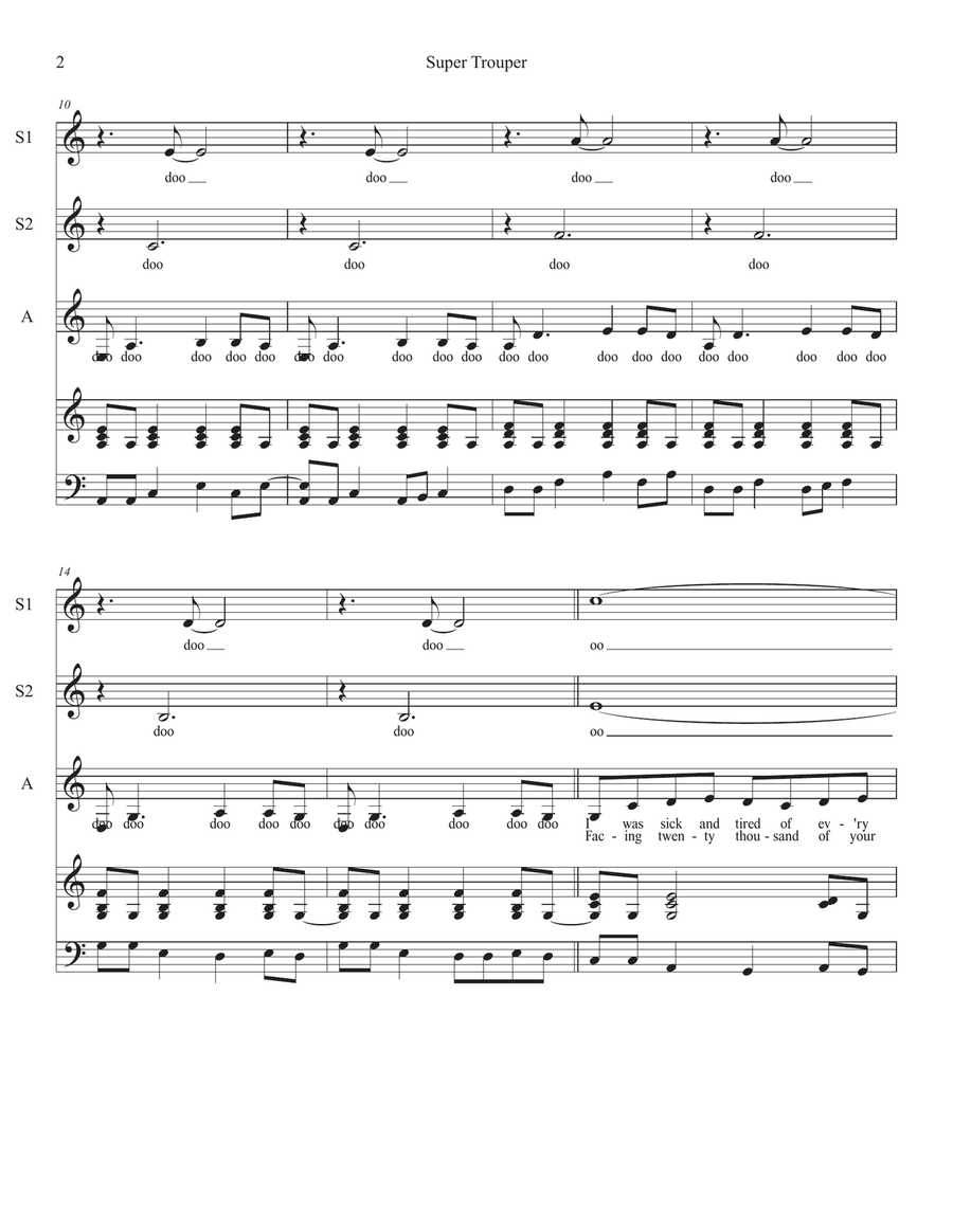 Super Trouper SSA scores gallery preview page 2